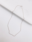 Cadena tejido Luna blanca 14k