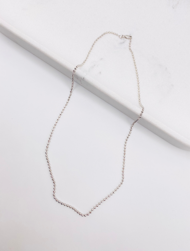 Cadena tejido Luna blanca 14k