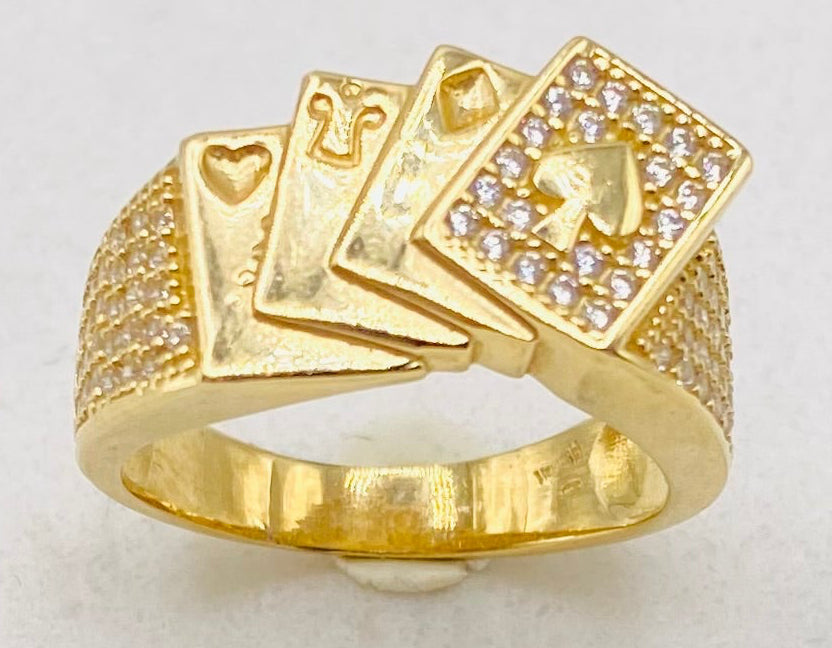 Anillo cartas talla#25, 14k