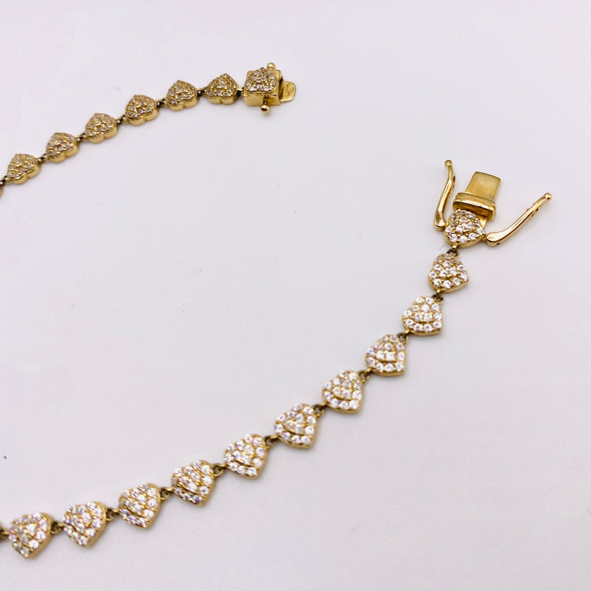 Cadena corazones 14k, 45cm x 4.6mm