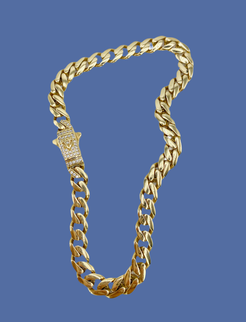 Guillo grafe con piedra 14k, 26cm x 7.1mm