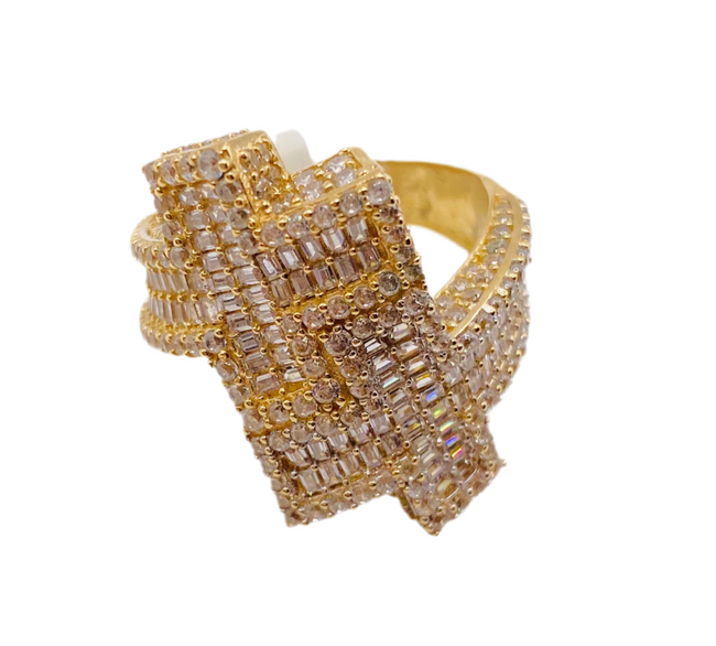 Anillo cruz 14k, #22