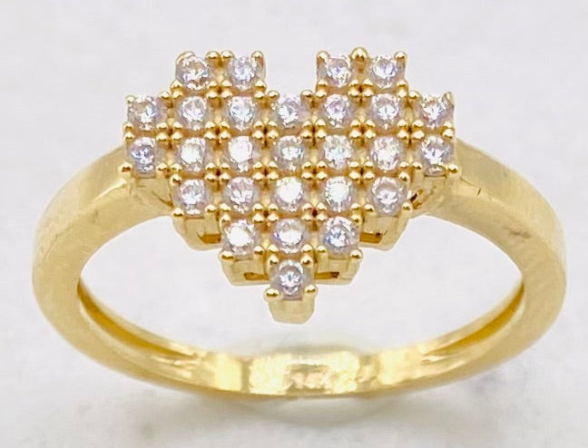 Anillo corazón talla#15, 14k