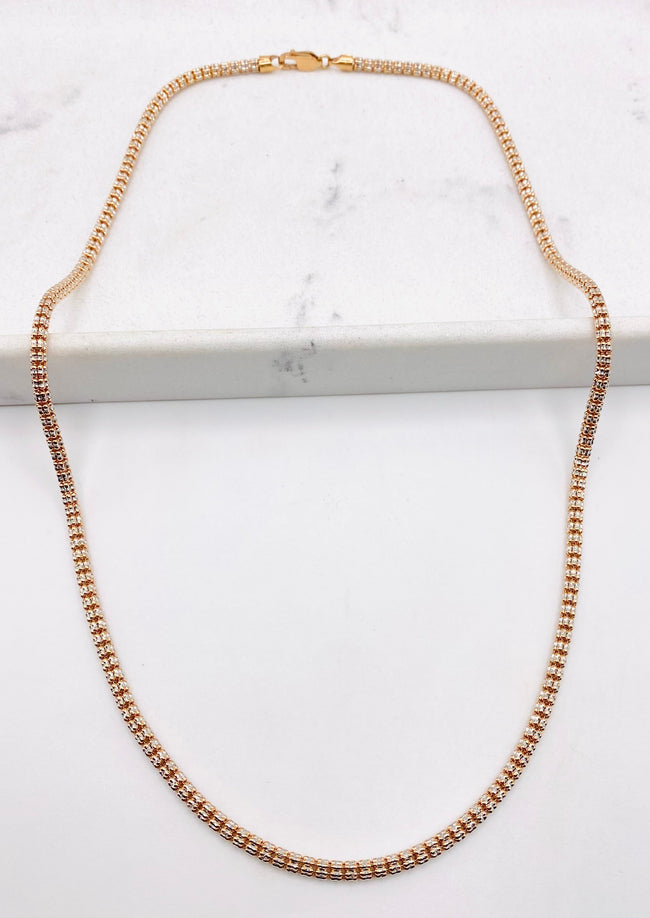 Luna ice rosa 14k, 60cm x 3.4mm