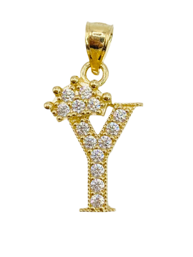 Medalla Letra 14k, 24mm x 13.1mm
