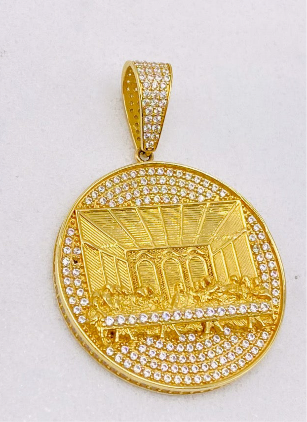 Medalla santa cena 18k, 5cm x 3cm