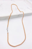 Cadena luna ice rosa 18k, 60cm x 3.2mm