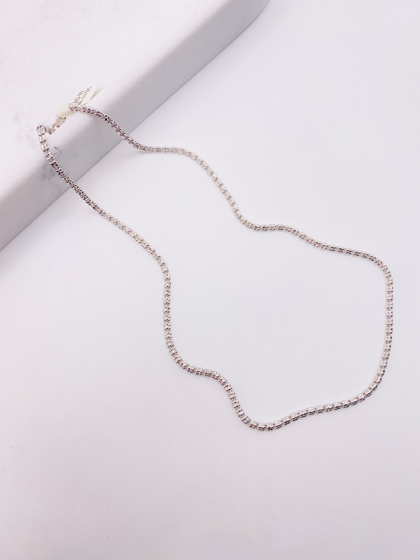 Cadena tejido luna ice 14k