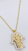 Cadena mano de Fátima 14k, 45cm x 0.6 mm.
