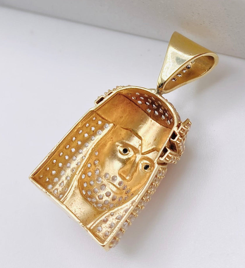 Medalla cara de cristo 14k, 3cm x 1.5cm