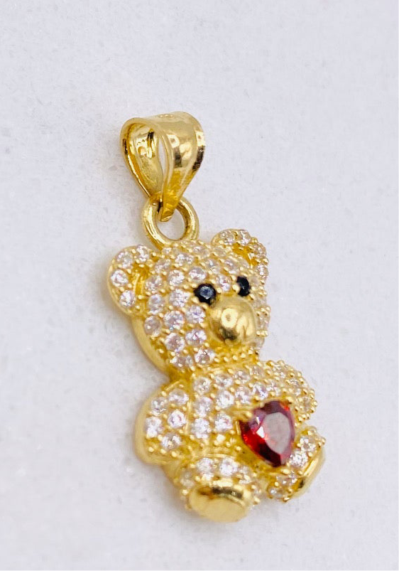 Medalla oso 14k, 2cm x 13.9mm