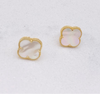 Aretes trébol 14k, 1cm