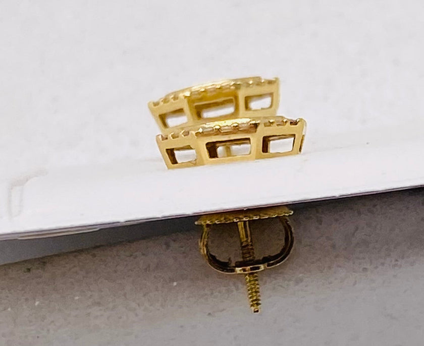 Pendientes octagonal 14k, 9.3mm