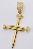 Cruz de clavos 14k, 7cm x 4cm