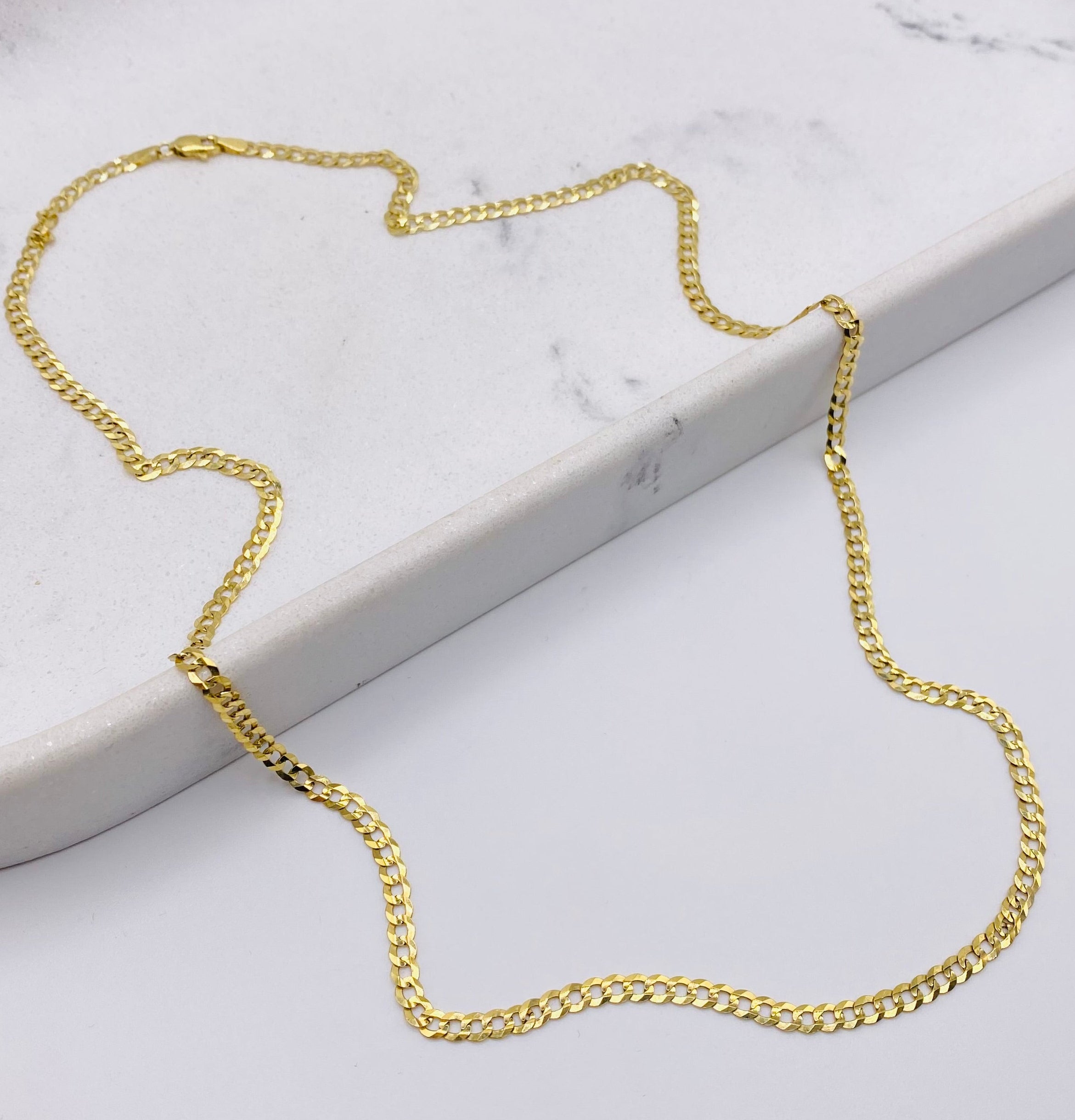 Cadena cubana 14k, 60cm x 3.1MM