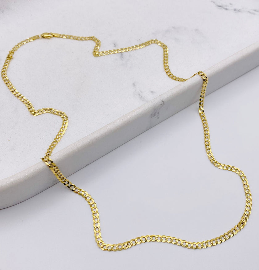 Cadena cubana 14k, 60cm x 3.1MM
