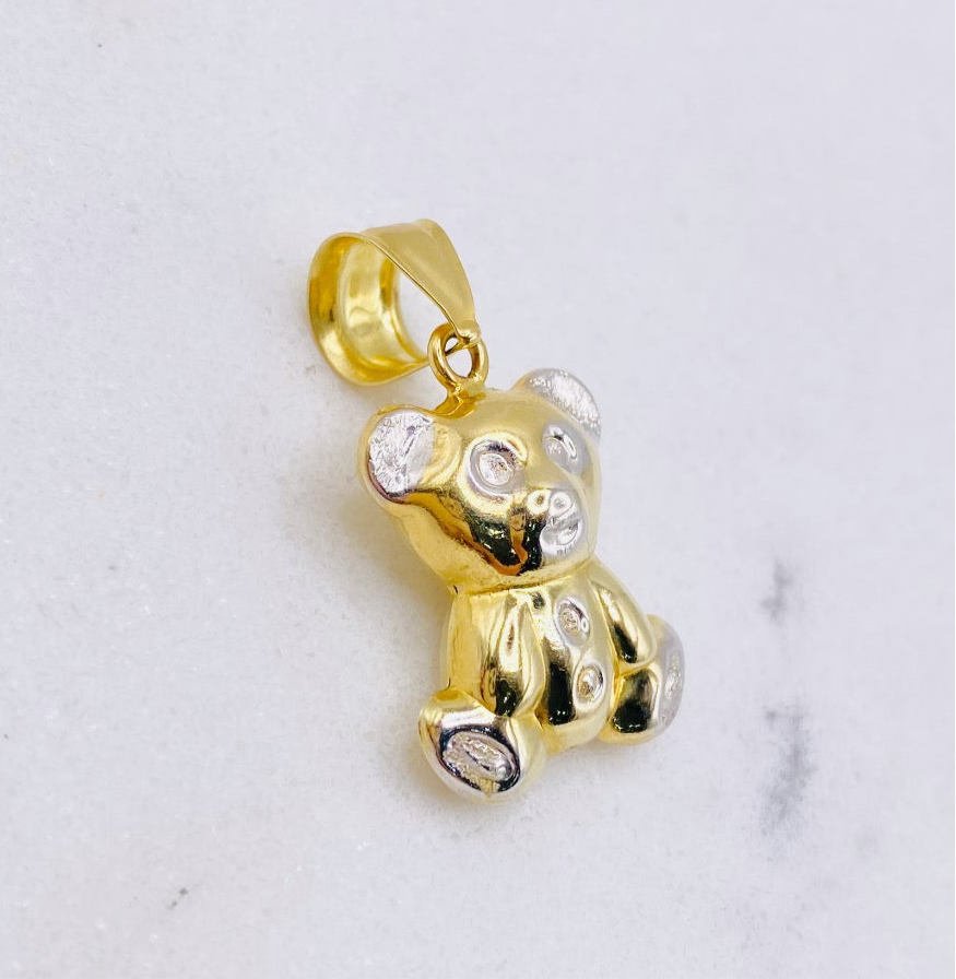 Medalla oso 14k, 3cm x 14.2mm