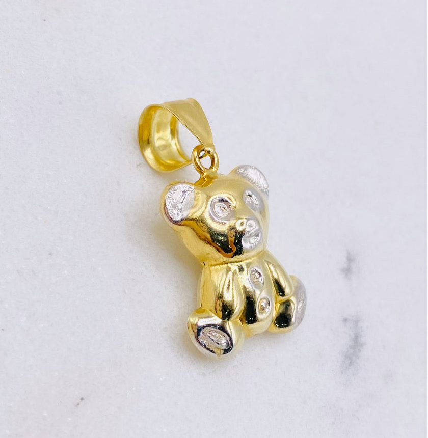 Medalla oso 14k, 3cm x 14.2mm