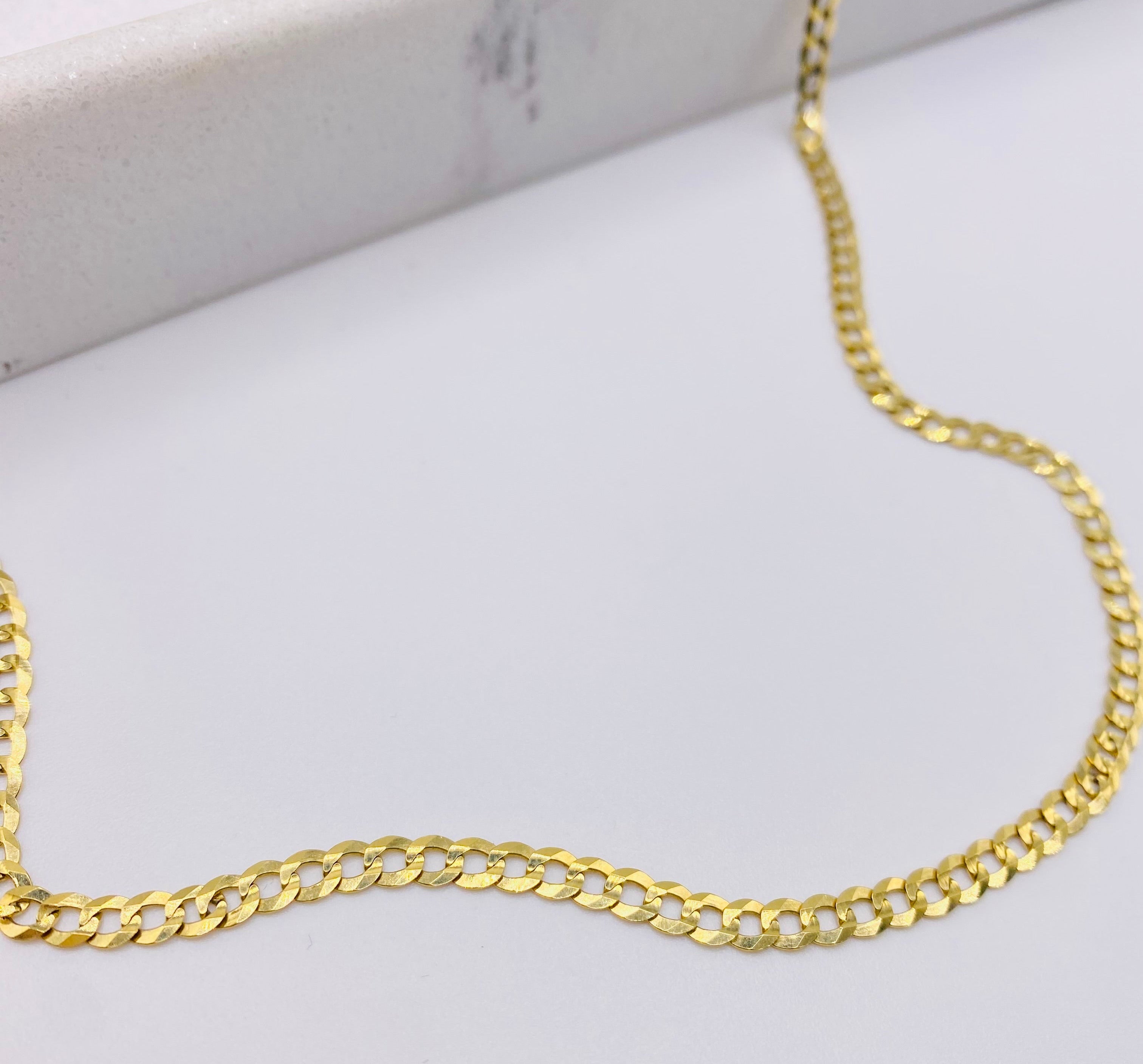 Cadena cubana 14k, 60cm x 3.1MM