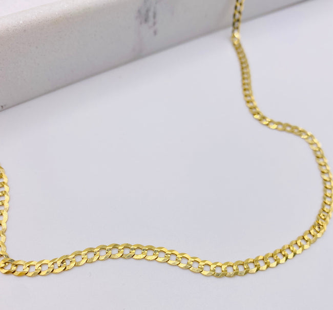 Cadena cubana 14k, 60cm x 3.1MM
