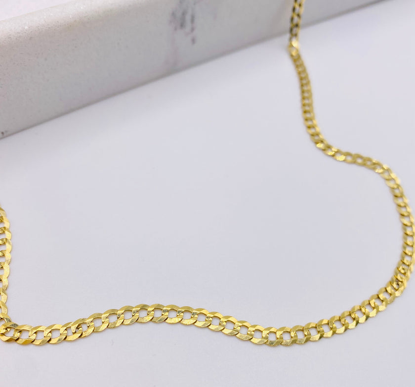Cadena cubana 14k, 60cm x 3.1MM