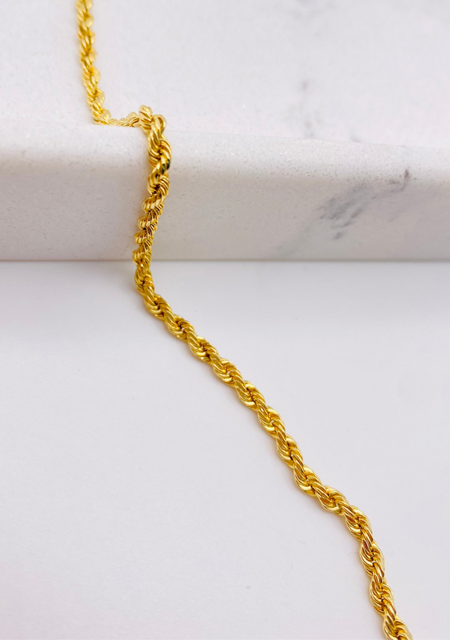 Cadena soga 14k, 60cm x 2.6mm