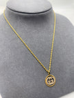 Cadena con medalla 14k, 45cm x 0.80mm