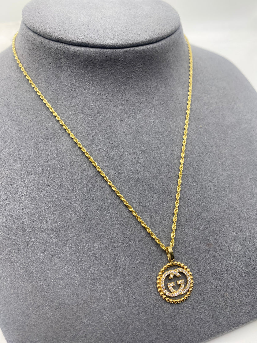 Cadena con medalla 14k, 45cm x 0.80mm