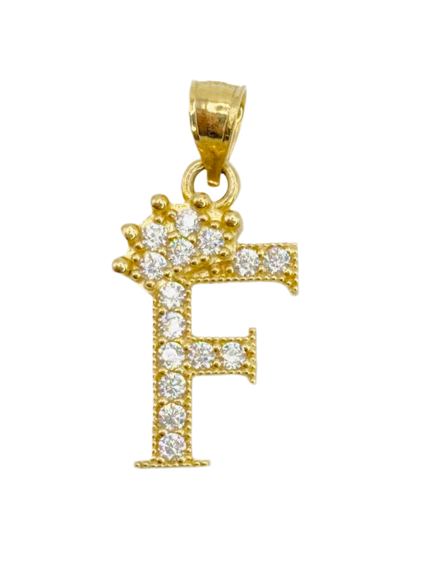 Medalla letra 14k, 25mm x 12.1mm