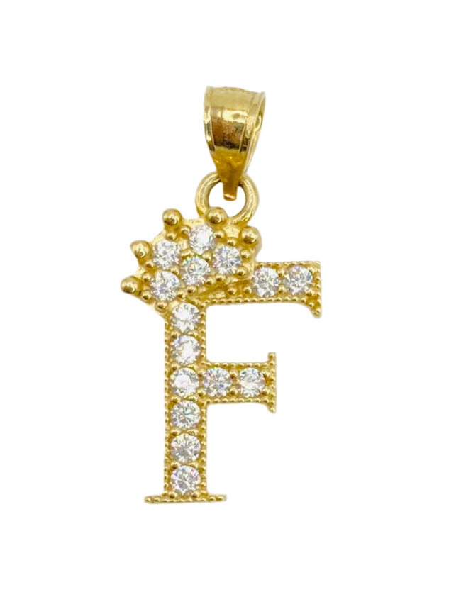 Medalla letra 14k, 25mm x 12.1mm