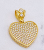 Corazón zirconia 14k, 3cm x 1.5cm