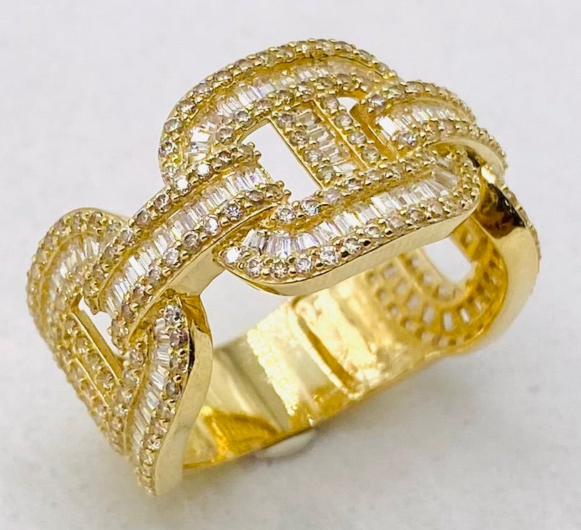 Anillo cadena talla24, 14k