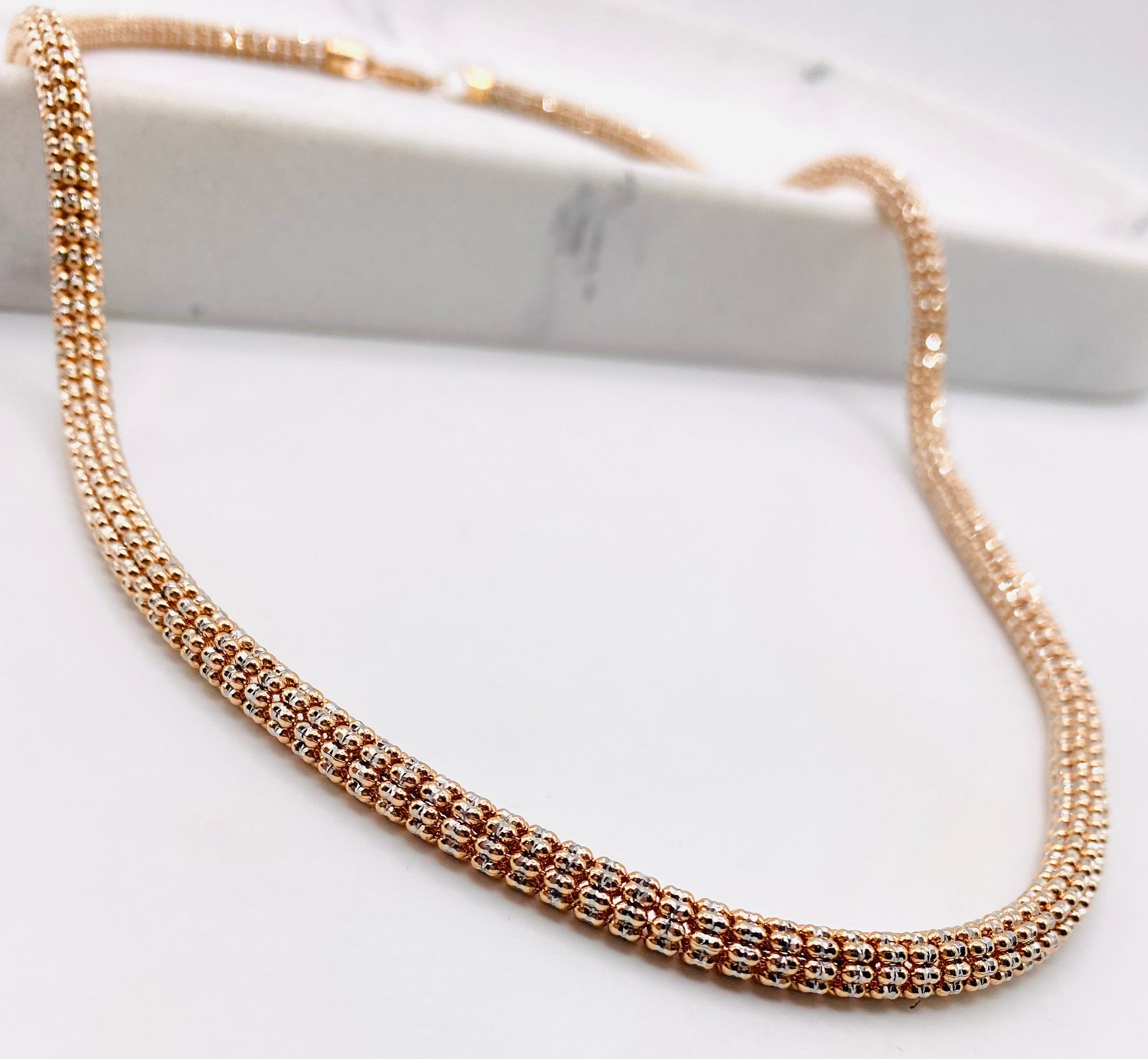 Luna ice rosa 14k, 60cm x 4.9mm