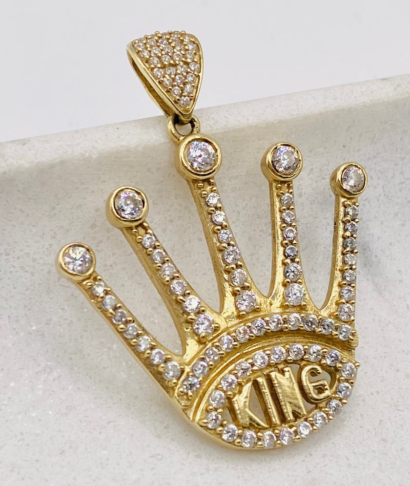 Medalla corona 14k, 4cm x 3cm