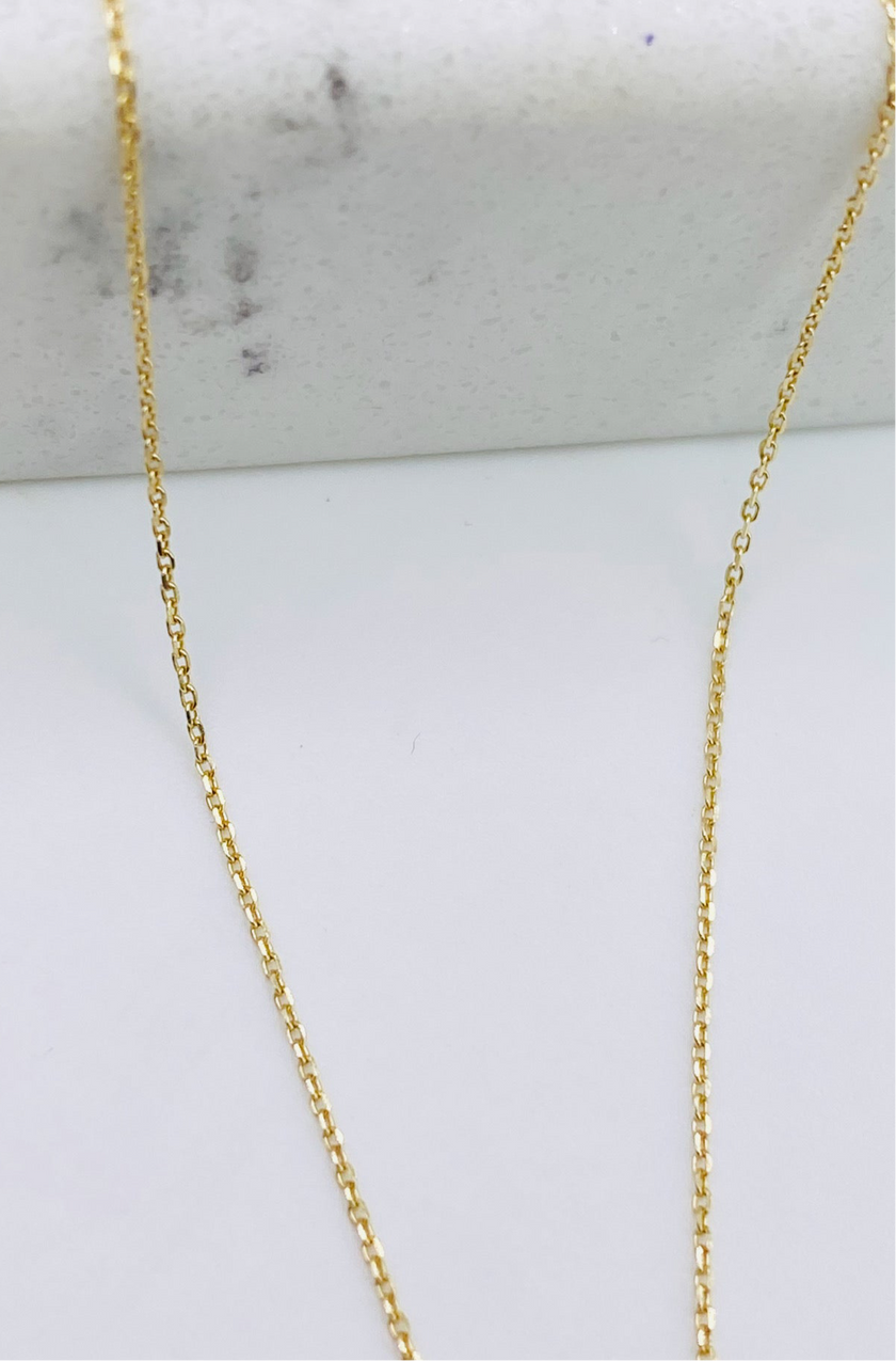 Cadena letra 14k, 45cm