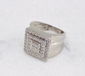Anillo cuadrado 14k, zc #23