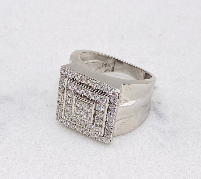 Anillo cuadrado 14k, zc #23