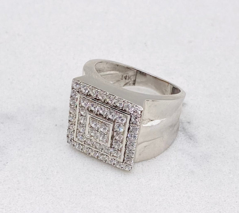 Anillo cuadrado 14k, zc #23