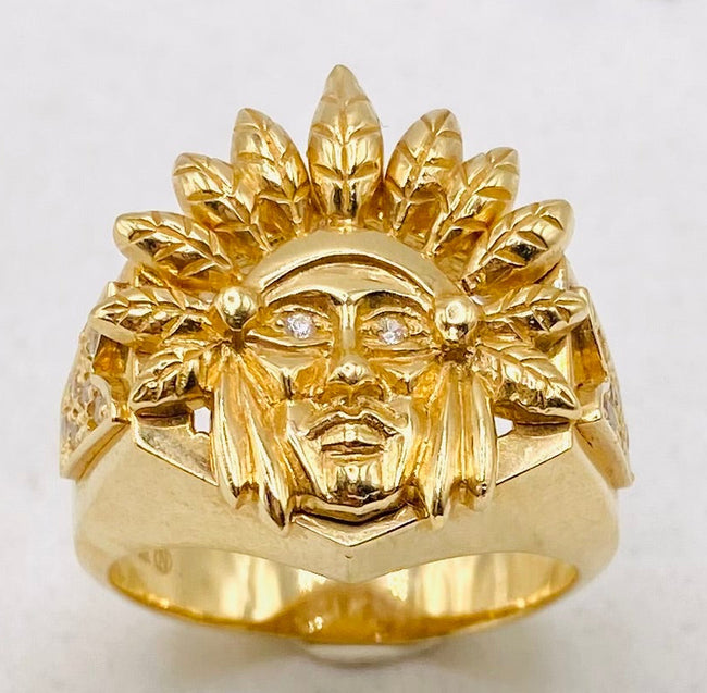 Anillo indio talla#25, 14k