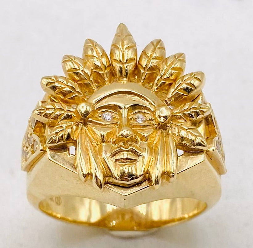 Anillo indio talla#25, 14k