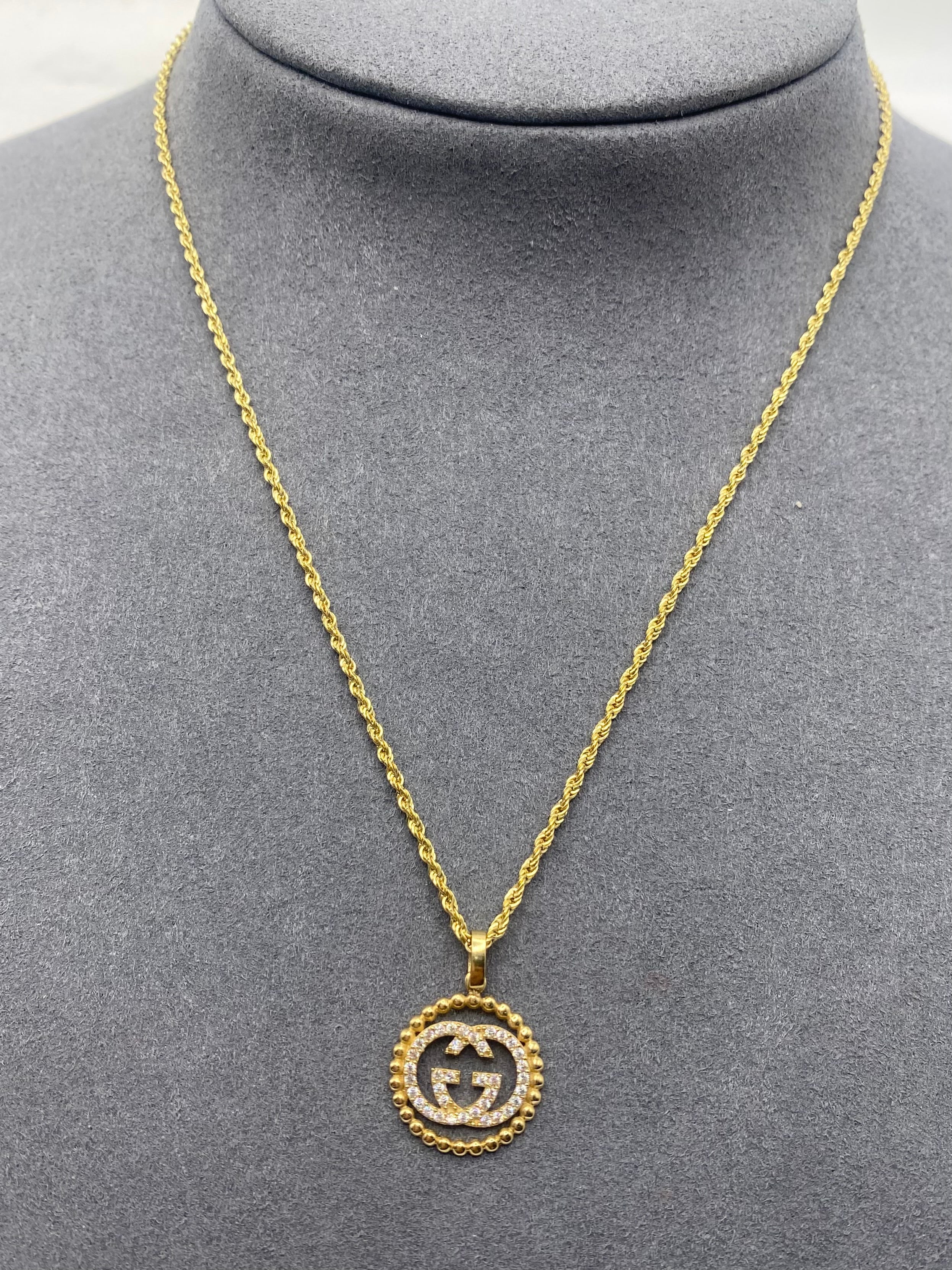 Cadena con medalla 14k, 45cm x 0.80mm